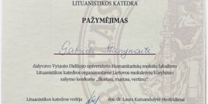Lietuvos moksleivių kūrybinio rašymo konkursas ,,Skaitau, mąstau, vertinu“